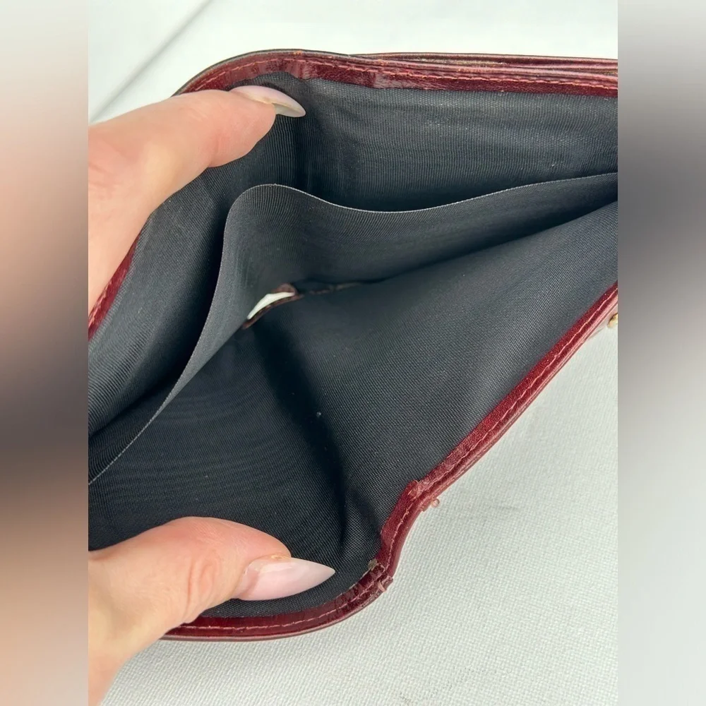 Bosca Bi-fold Wallet/ Red Hand stained hide